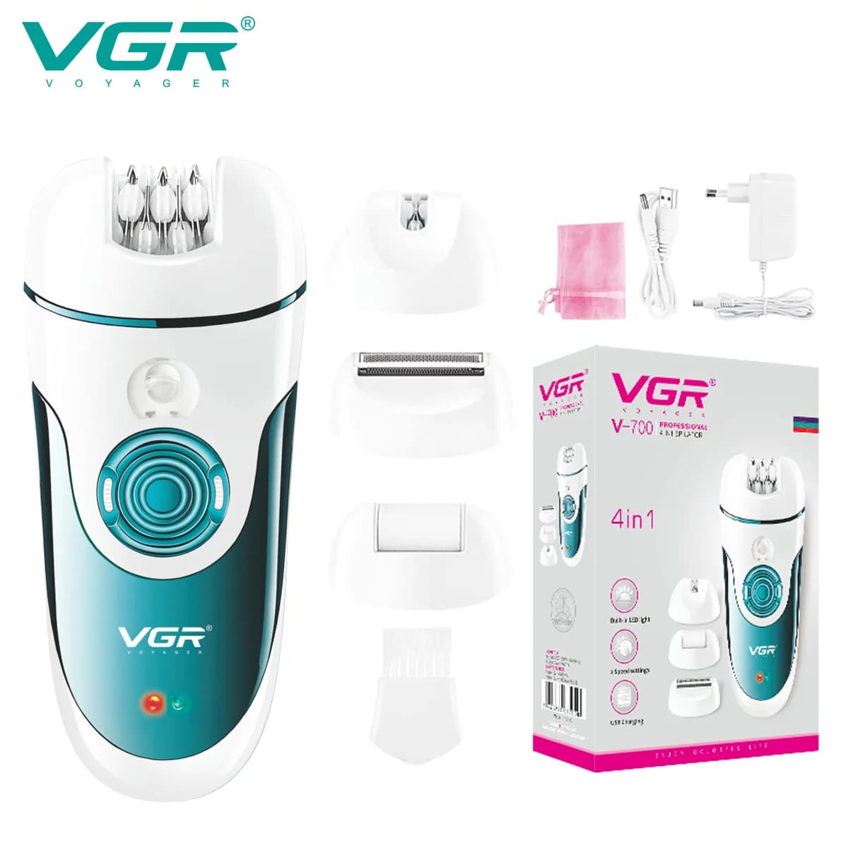 VGR V-730 Cordless Epilator for Unwanted Hair Removal