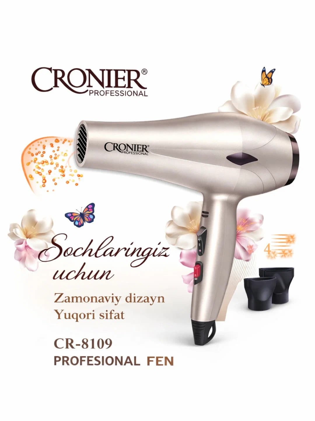 Cronier CR-8109 профессиональный фен для волос 3000 Вт