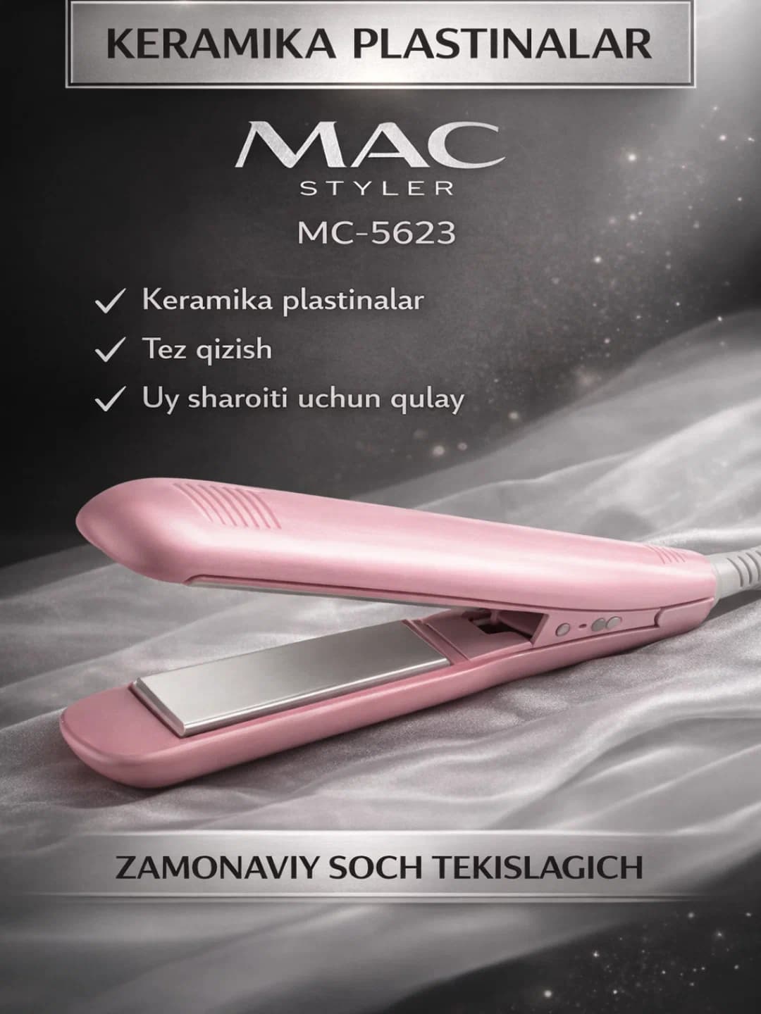 MAC Styler MC-5623 Professional Hair Straightener with Ceramic Plates