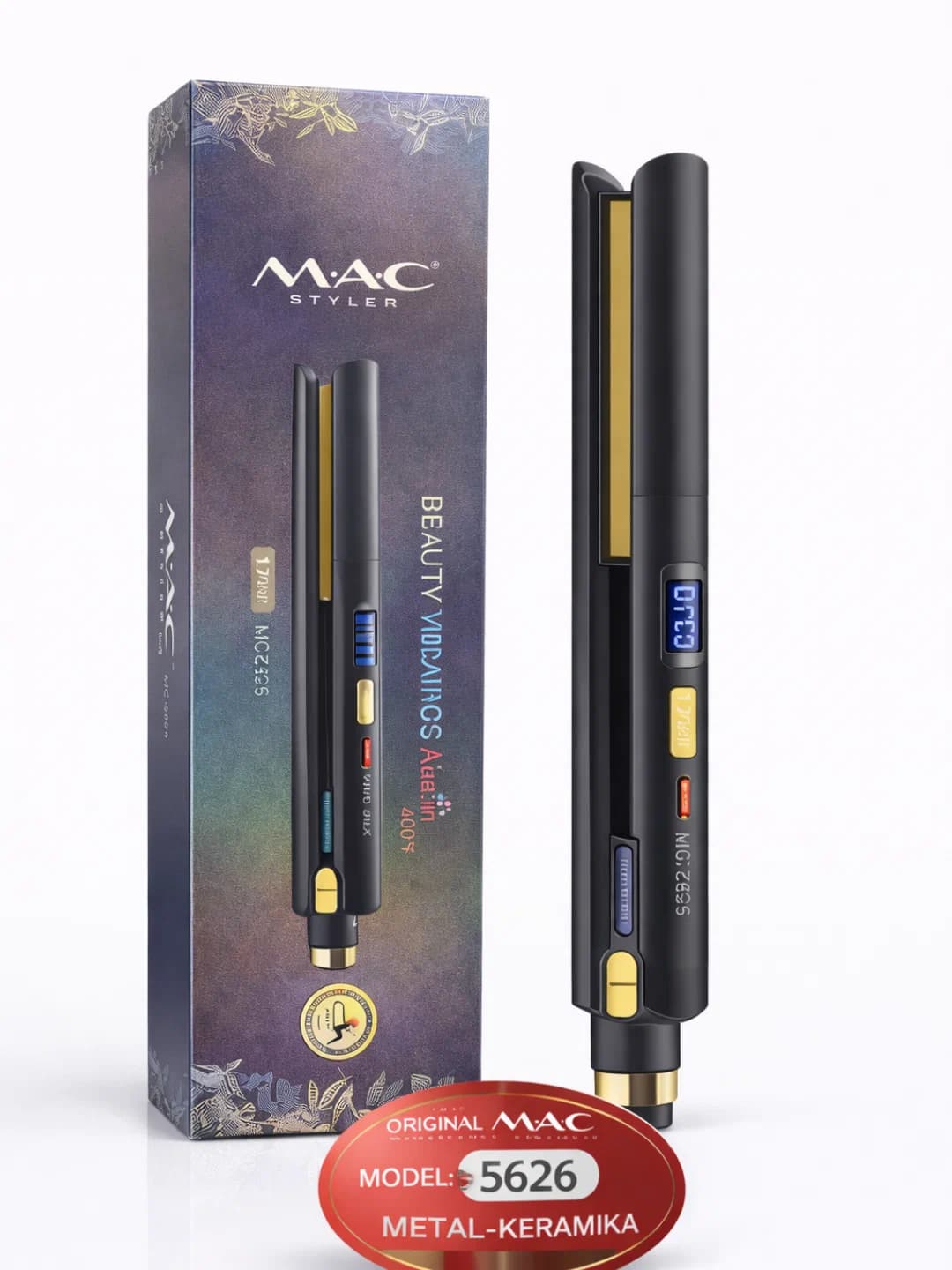 MAC Styler 5626 Hair Straightener, Metal-Ceramic, 230°C, LCD